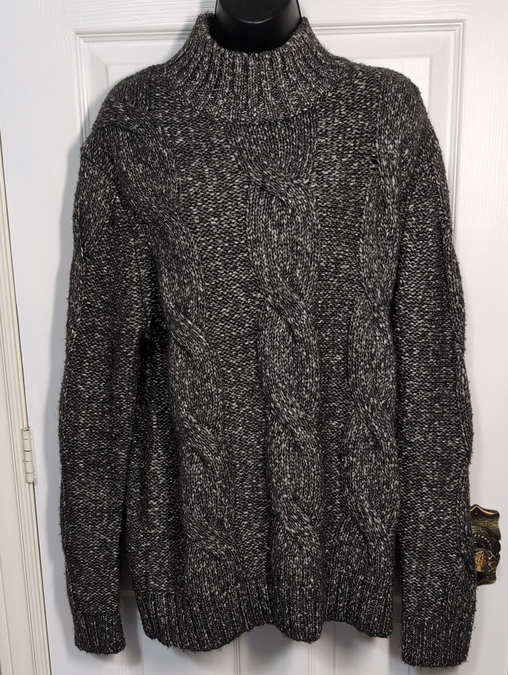 Banana Republic Women's Chunky Cable-Knit Mock-Neck Sweater Large NEW